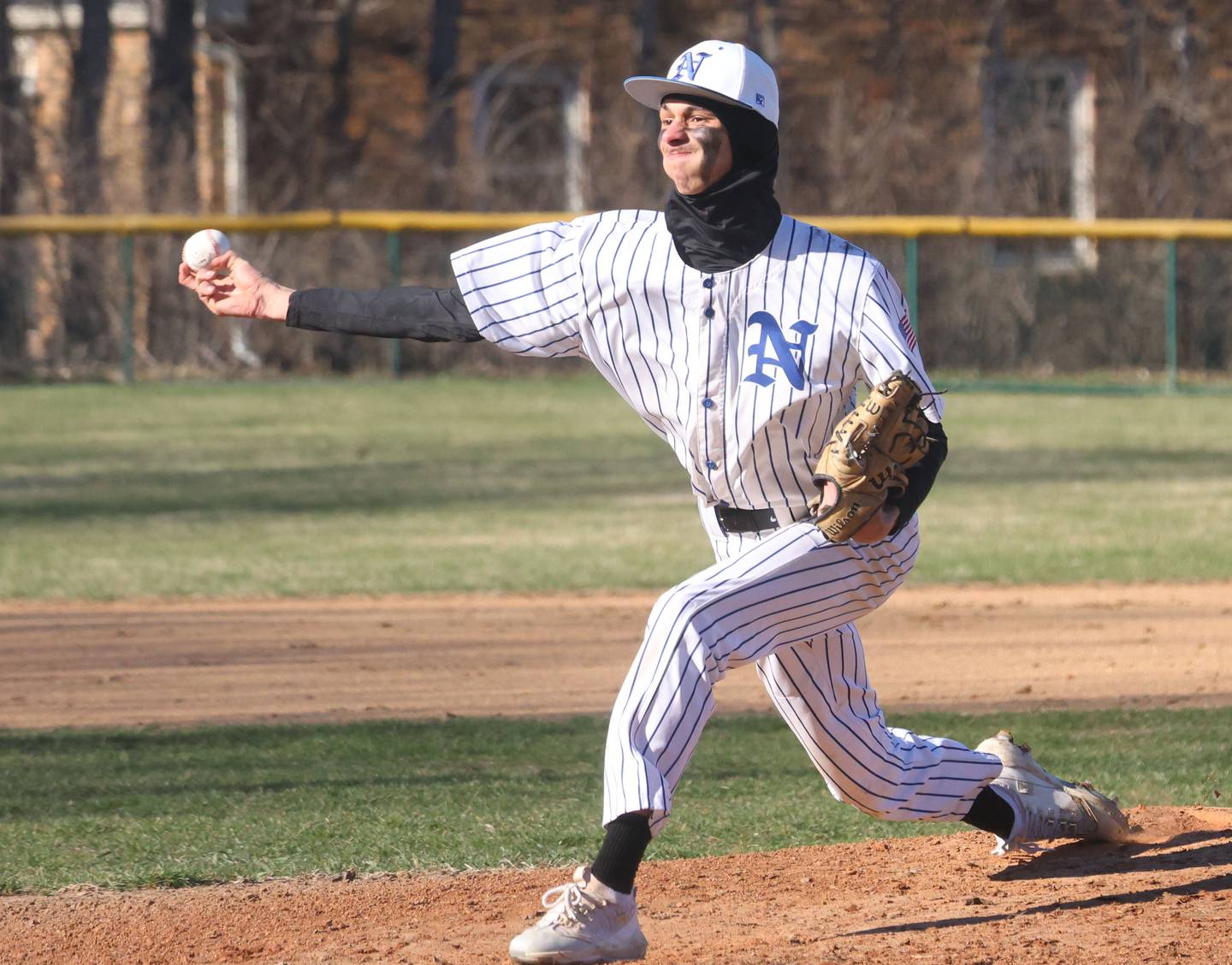 Newark pitcher Kiptyn Bleuer lets go of a throw to Marquette on Monday, March 23, 2026 at Newark High School.