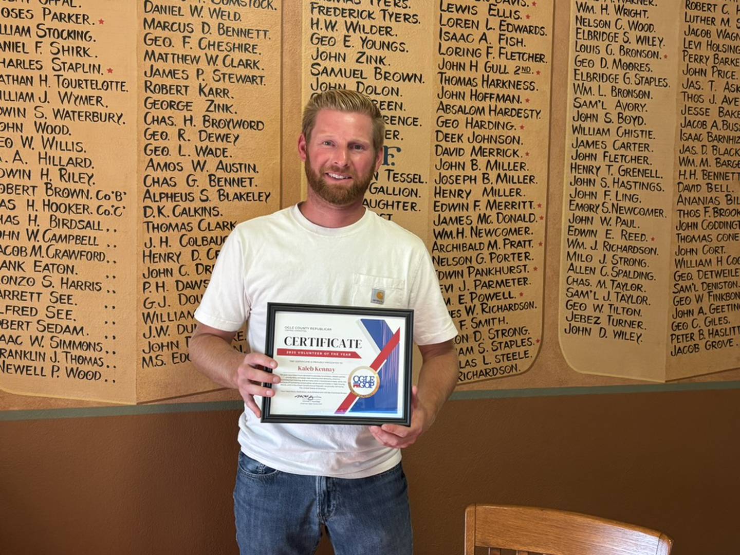 “Ogle GOP Volunteer of the Year” was given to Kaleb Kennay.