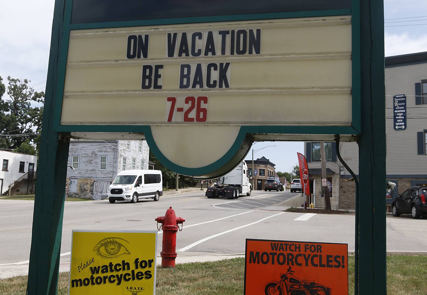 Traffic on U.S. Route 12 on Wednesday, July in Richmond as residents and businesses prepare for more traffic and customers as the annual County Thunder Music Festival kicks off on Thursday in Twin Lakes, Wisconsin.