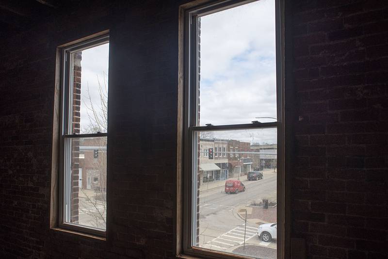 Looking east from the second floor of the Haymarket building