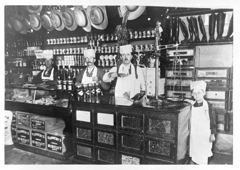 Lynk's General Store in Joliet is seen around the Christmas season in 1900.