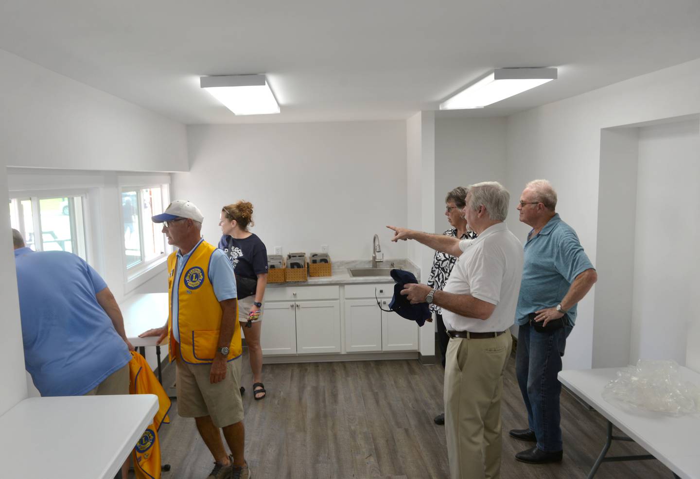 Oregon Mayor Ken Williams shows off the interior of the new Sarah Phelps Community Plaza on Saturday, Sept. 30, 2023. The new plaza will be used in downtown Oregon as a shared venue for community events.