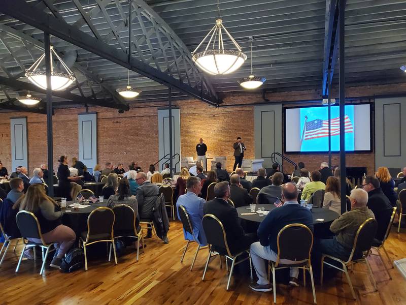 Following the lunch, catered by Thyme Craft Kitchen, the two legislators sat down with IVAC Executive Director Bill Zens, to answer questions that were fielded beforehand from the audience.
