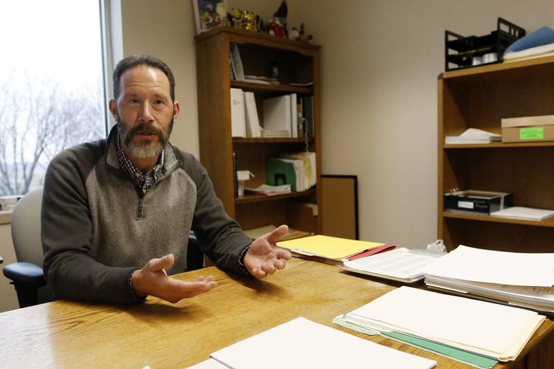 Interim Regional Superintendent Mike Freeman works inside of his office on Friday, Dec. 10, 2021, at the McHenry County Administration Building in Woodstock.