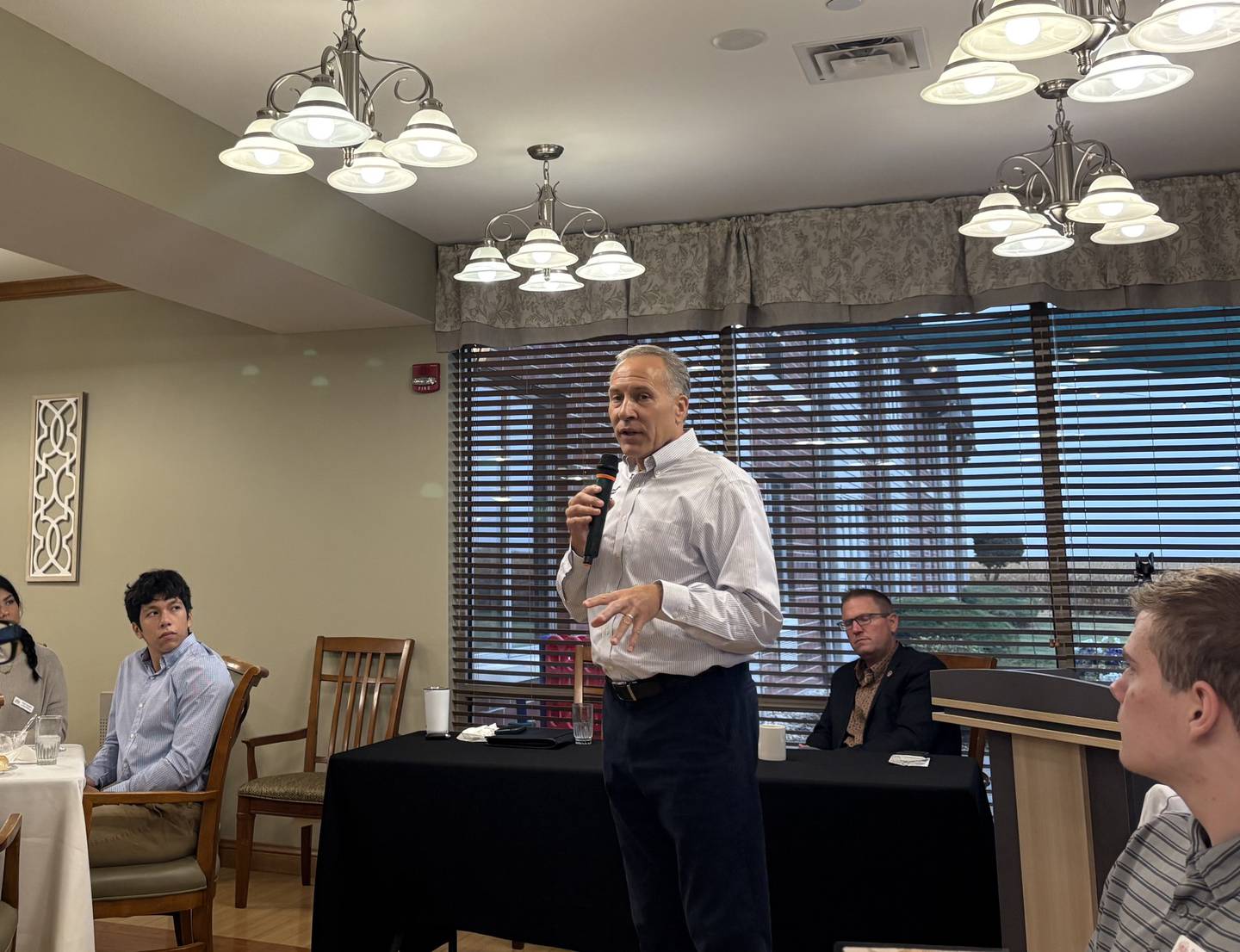 State Sen. Chris Balkema, R-Channahon, speaks Tuesday during the Streator Area Chamber of Commerce’s legislative breakfast at Evergreen Senior Living. Balkema emphasized civic engagement and opportunities to grow Illinois’ manufacturing and energy sectors.