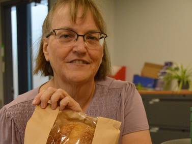 IVCC worker feeds campus pantry with bread baking