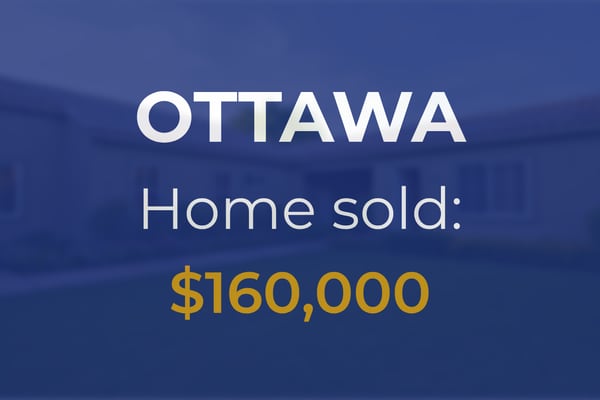 Sale closed in Ottawa: $160,000 for a residential home