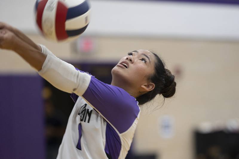 Dixon’s Yui Santos makes a save against L-P Tuesday, Oct. 29, 2024, at the class 3A regional semifinal in Dixon.