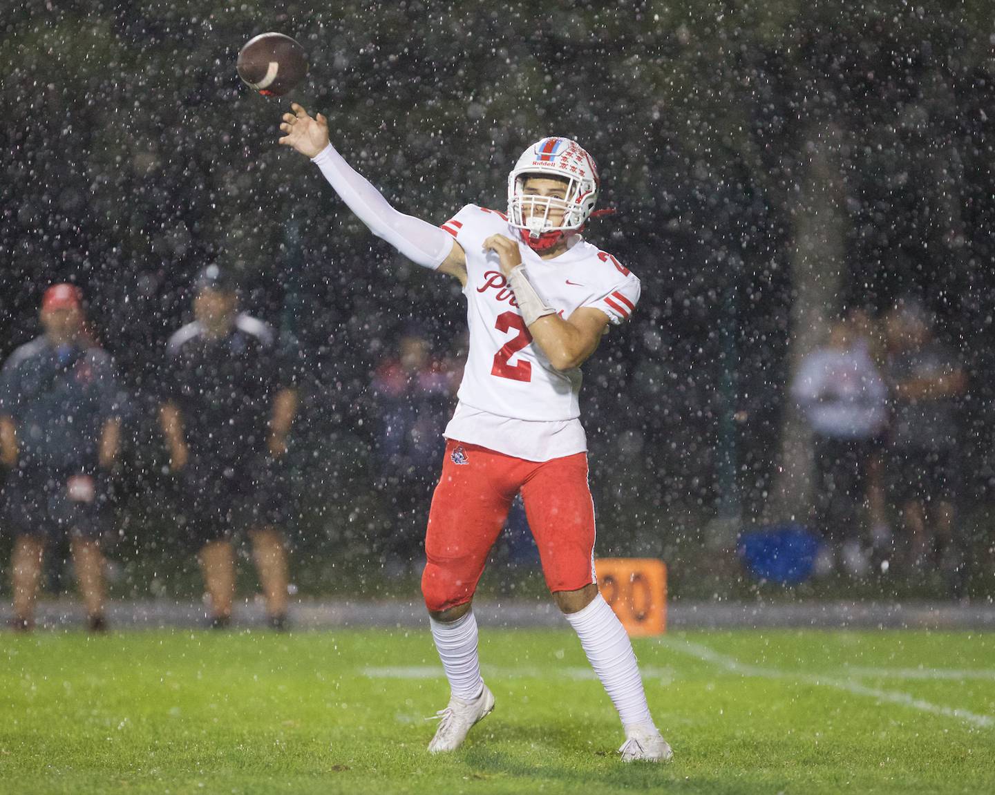 Ottawa's Andrew Vercolio throws the ball against Kaneland on Friday, Sept. 19, 2025 in Maple Park.