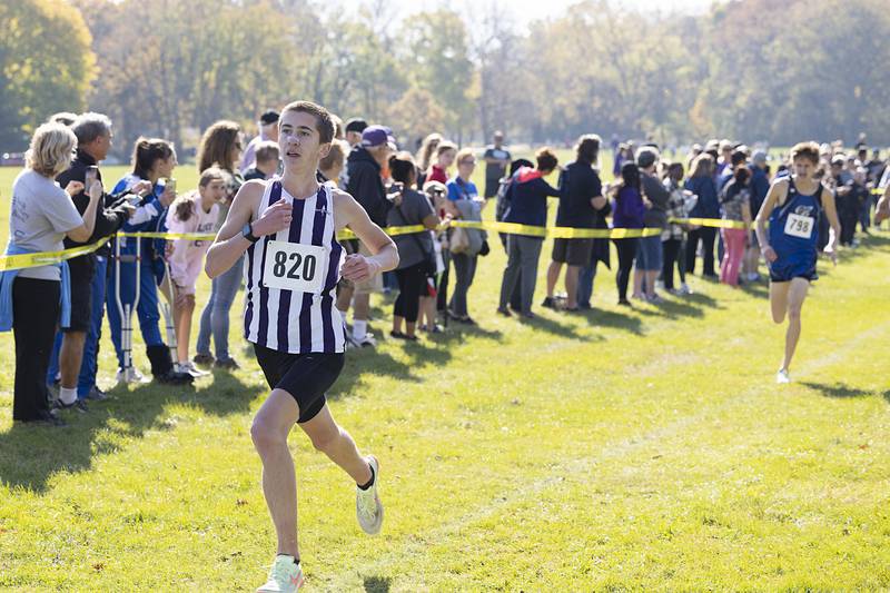 Dixon’s Aaron Conderman breaks the top ten with a 9th place finish Saturday, Oct. 22, 2022 class 2A cross country regional in Sterling.