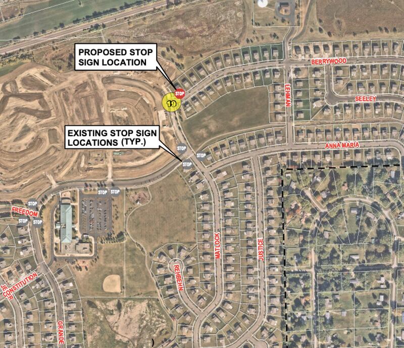 City officials conducted a traffic study in the Grande Reserve neighborhood of Yorkville and recommended installing a new stop sign at the northeast corner of Matlock Drive and Berrywood Lane to improve safety and the traffic flow.