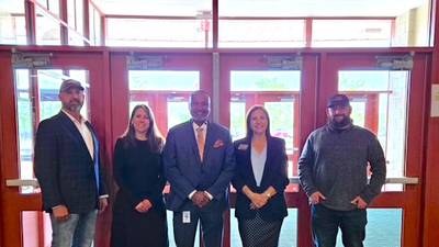 Will County superintendent reviews new reinforced security windows at Bolingbrook H.S. 