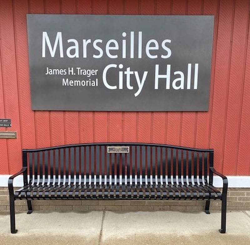 A bench was dedicated to Marseilles first female mayor Patti Smith in front of City Hall.