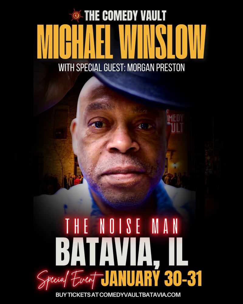 Michael Winslow, famously known as “The Noise Man,” will be back to the stage at The Comedy Vault for two unforgettable nights of live comedy Jan. 30–31.