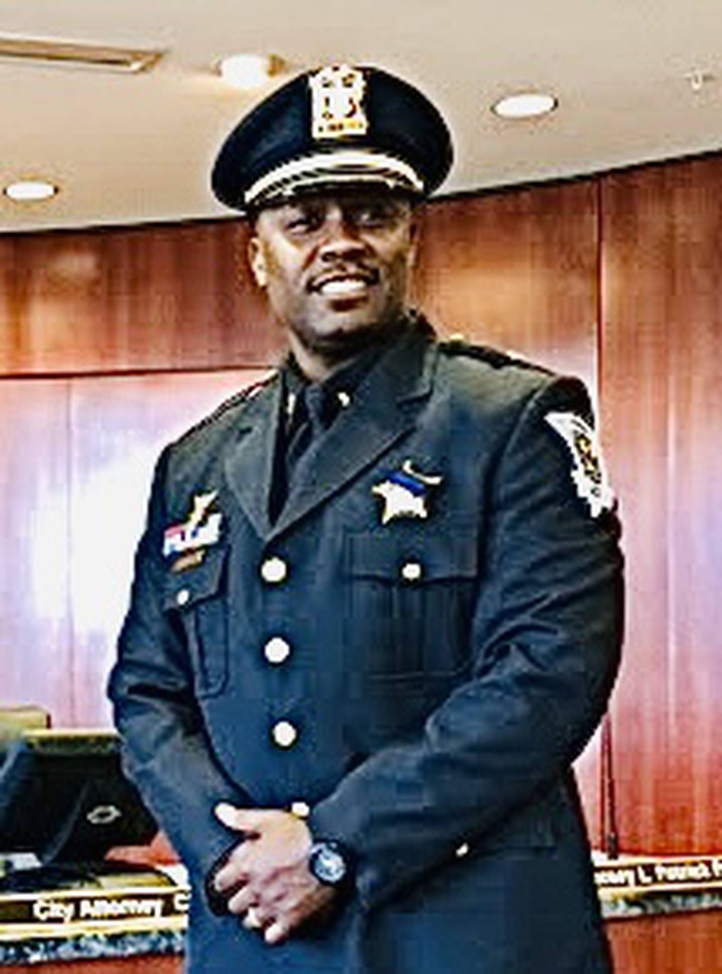 Kankakee Deputy Police Chief Donell Austin in police uniform.