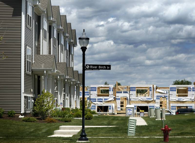 Townhomes in the Stonewater development on Thursday, June 6, 2024. New census data reports Wonder Lake is the fastest growing town in the state because of Stonewater and Meadows of West Bay.