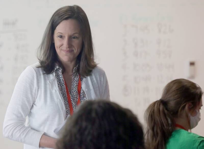 Kellie Liebhart teaches her Spanish 1 class on Wednesday, March 9, 2022 at La Salle-Peru Township High School. Liebhart grew up in Champaign, IL and moved to the Illinois Valley in 2004 with a degree in marketing. Liebhart, graduated from Illinois State with her degree in marketing and wasnt't liking the field so she decided to further her education at Phoenix University University of Phoenix, earning a Masters Degree in Secondary Education in Spanish and marketing.