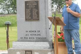 Refurbished veterans memorial plaque makes it back in time for Chana’s 150th birthday bash