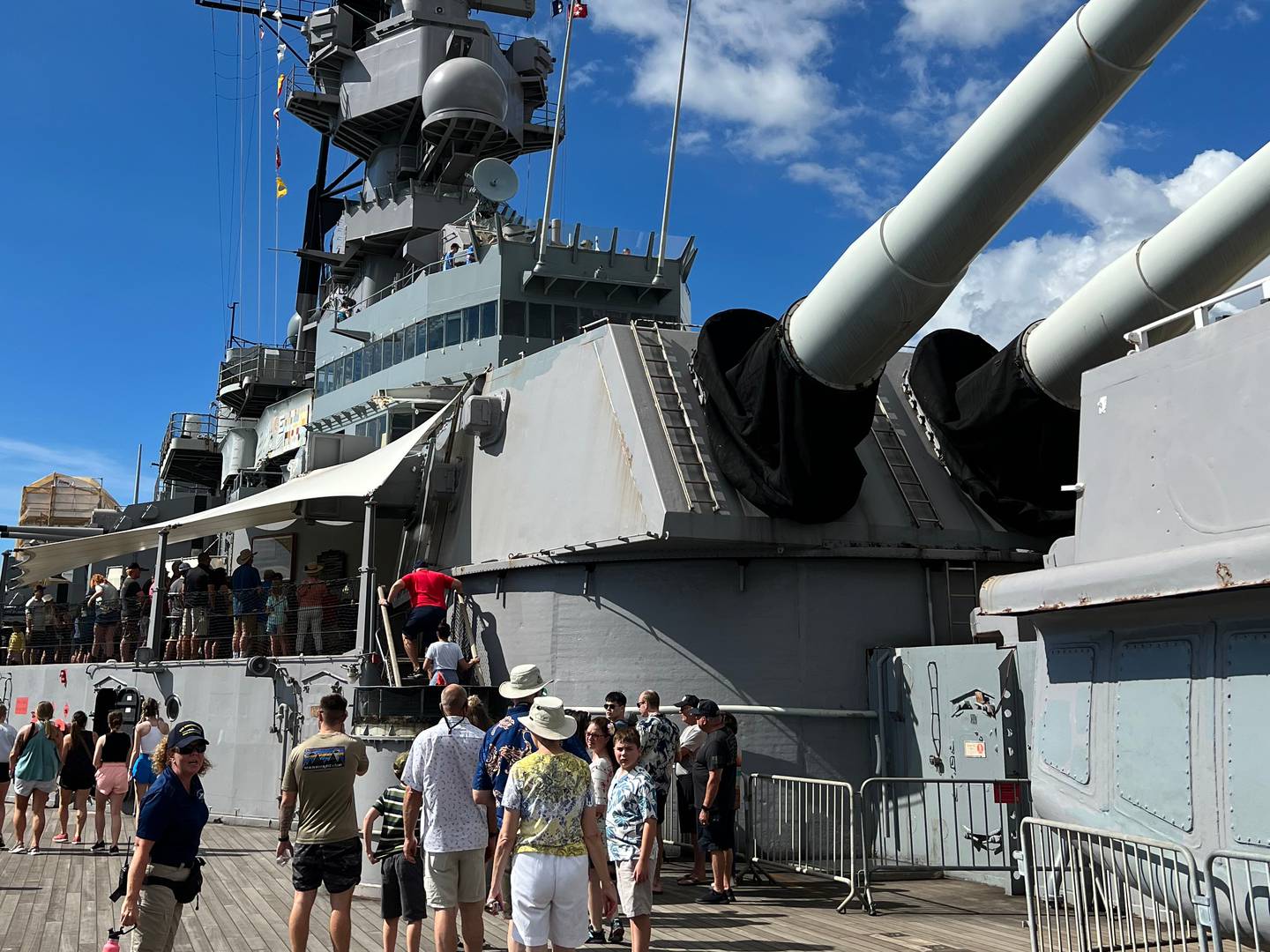 Members of the Johnsburg High School Marching Band tour the USS Missouri and Pearl Harbor on Monday, Dec. 5, 2022. They are set to march in the annual memorial parade there on Wednesday, the anniversary of the Dec. 7, 1941, attack.