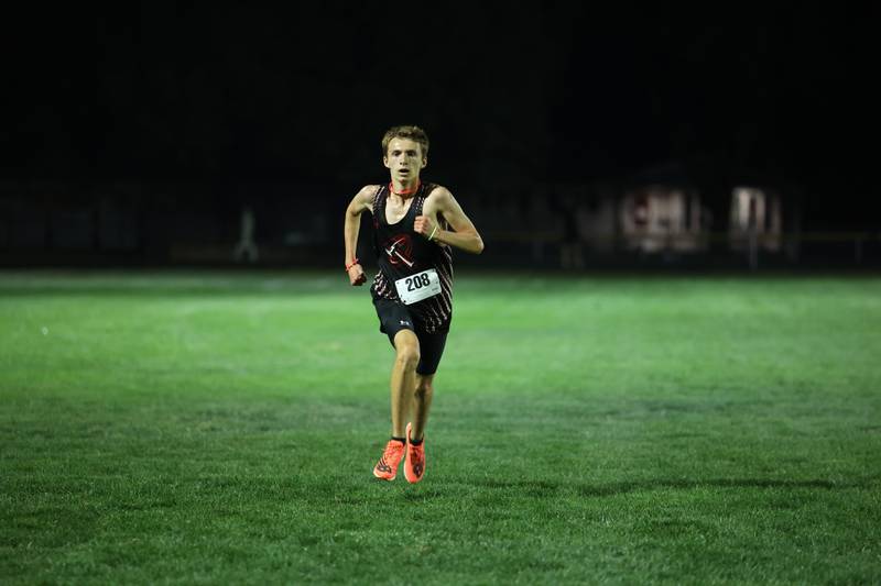 Bradley-Bourbonnais' Zachary Koziol runs during the All-City cross country meet at Bishop McNamara on Wednesday, Sept. 17, 2025.