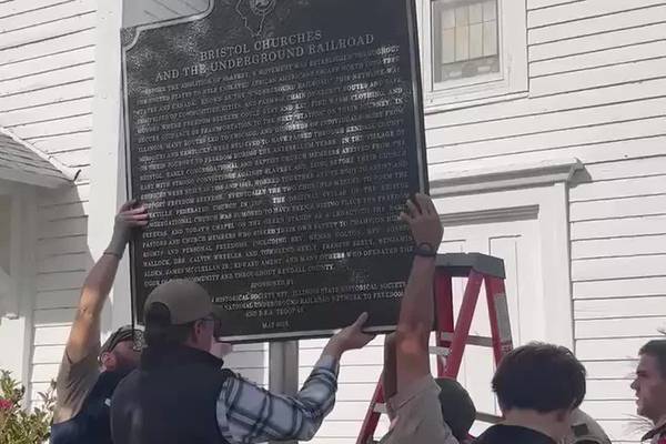 Video: Historic marker erected for Underground Railroad site at Yorkville's Chapel on the Green