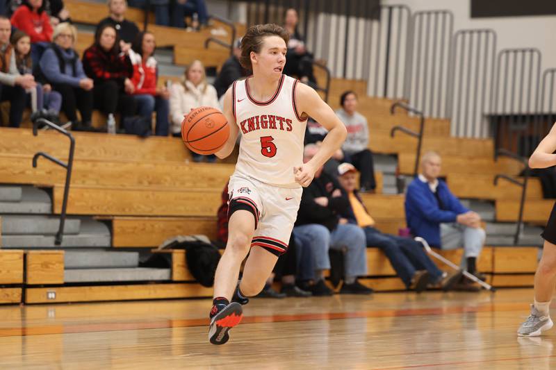 Lincoln-Way Central’s Jack Novak looks to make a play against Lemont in the Lincoln-Way West Warrior Showdown on Saturday January 28th, 2023.