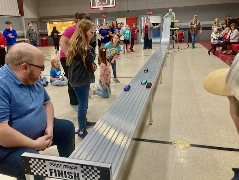 Pinewood Derby Night for the Princeton Bible Church AWANA youth group.