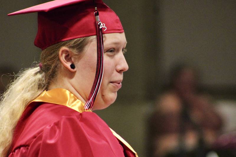 High honors graduate Olivia Costner, who is also a high school student at Amboy, gave a student address on Friday, May 13, 2023, at Sauk Valley Community College.