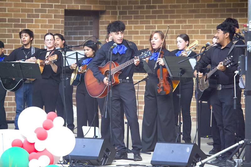 Mariachi de Joliet plays at the Fiesta en el Bicentennial Park at Saturday, Sept. 14, 2024 at Billie Limacher Bicentennial Park in Joliet. The community band is mainly comprised of Joliet area students.