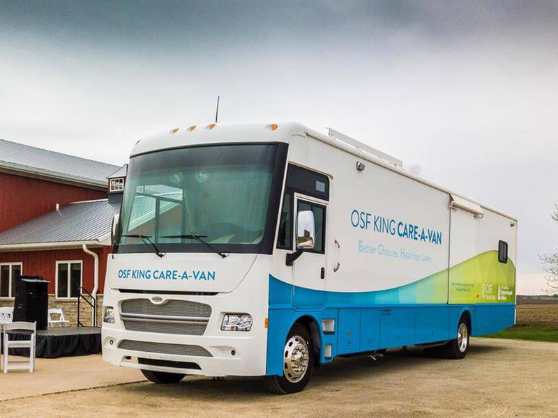 OSF HealthCare's King Care-A-Van, a mobile health clinic, will stop in Streator and Wenona on April 20.