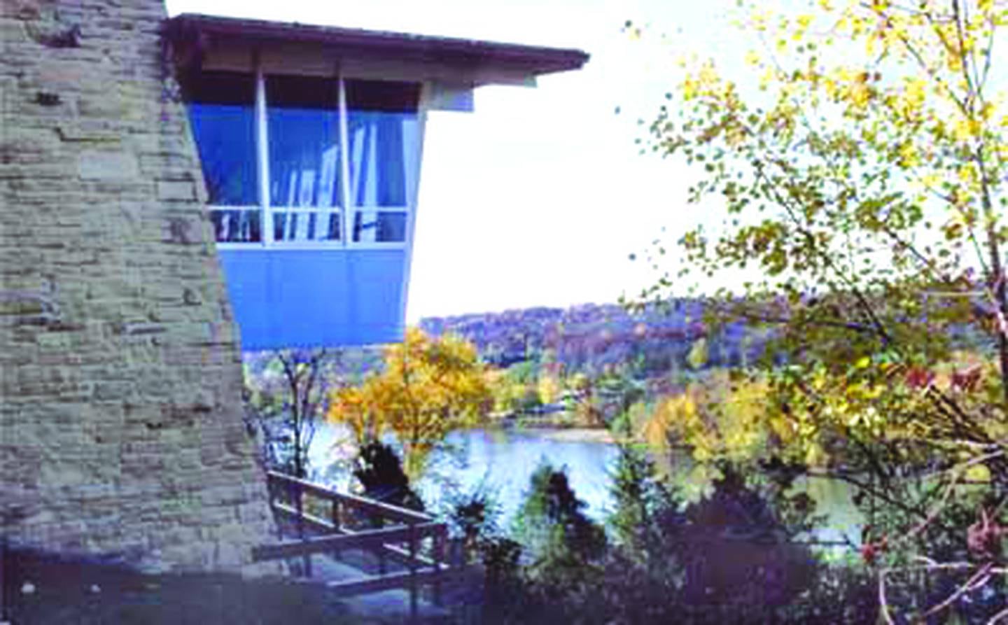 The dining hall overlooks the Rock River at the Lorado Taft Field Campus.