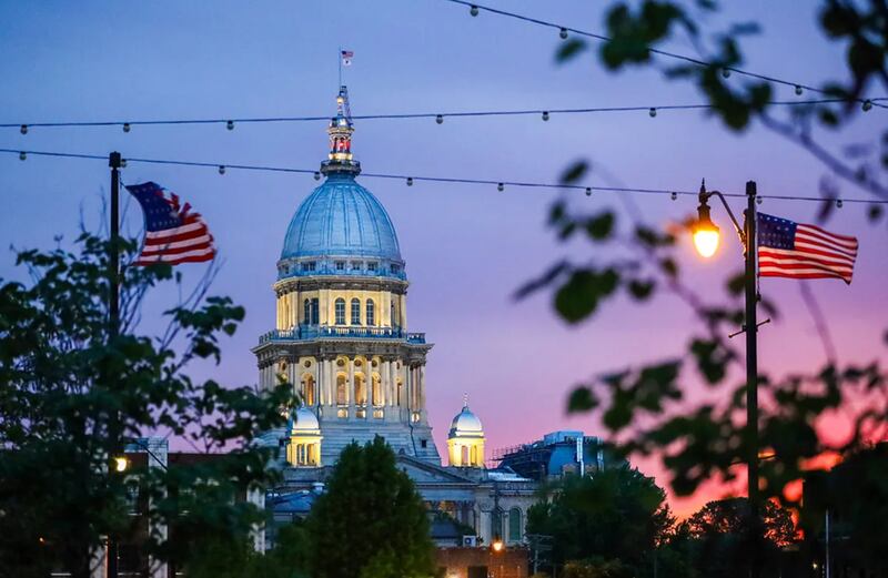 The Illinois State Capitol in Springfield, pictured May 2024