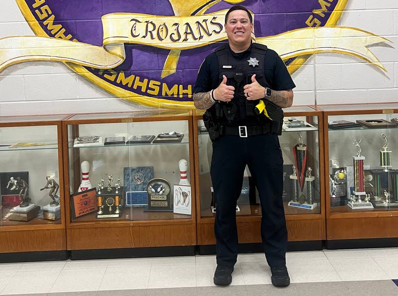 Mendota native Chad Hochstatter is the resource officer at Mendota High School who serves on the board of Mendota Little League, co-founded the Mendota Matadors travel baseball organization and coaches several youth sports teams. Hochstatter credits his stint in the Marines, which included two tours in Iraq, for setting him on the right path.