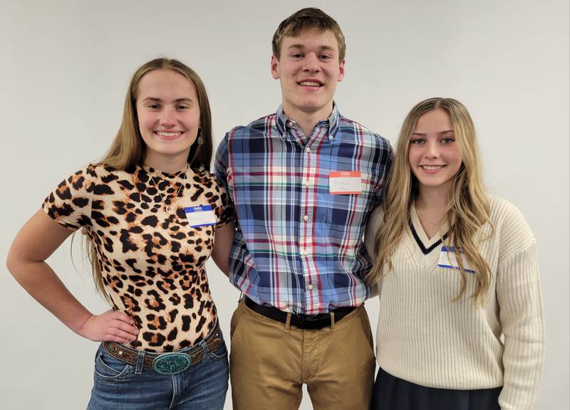 Midland's Madeline Wallington (from left), Henry-Senachwine's Preston Rowe and Putnam County's Gabby Doyle recently received Good Citizenship Awards from the Chief Senachwine branch of the Daughters of the American Revolution.