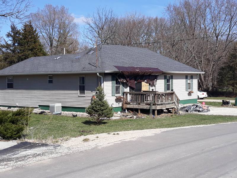 A front porch and attic were damaged in a fire Saturday, March 26, 2022, at a home at 769 Young St. in Marseilles.