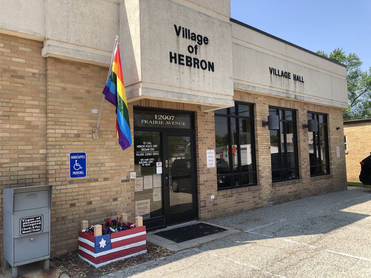 The Hebron Village Board approved flying the Pride flag during the month of June. The flag was donated by Woodstock Pride.