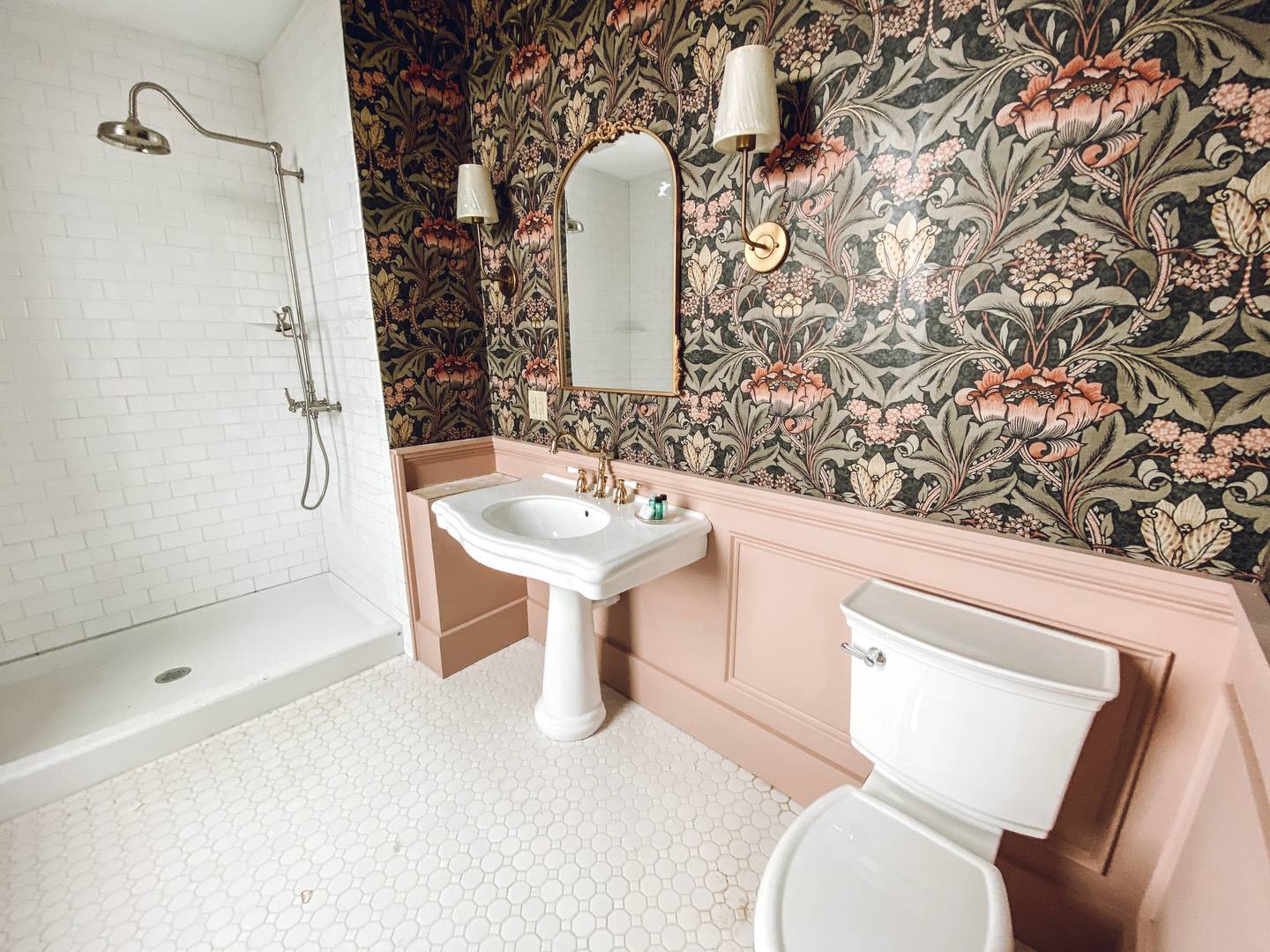 The bathroom in the recently-renovated Knox Hotel in Princeton.