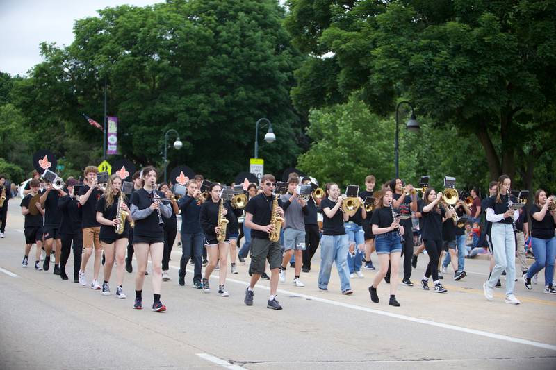 St. Charles East marching band at the St. Charles Memorial Day Parade on Monday, May 27,2024 in St. Charles.