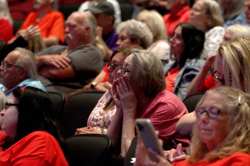 The McHenry City Council on Monday, Aug. 7, 2023, addressed a Jack Pease proposal to mine 110 acres at Route 120 and Chapel Hill Road. The meeting was held in McHenry High School’s Upper Campus auditorium.
