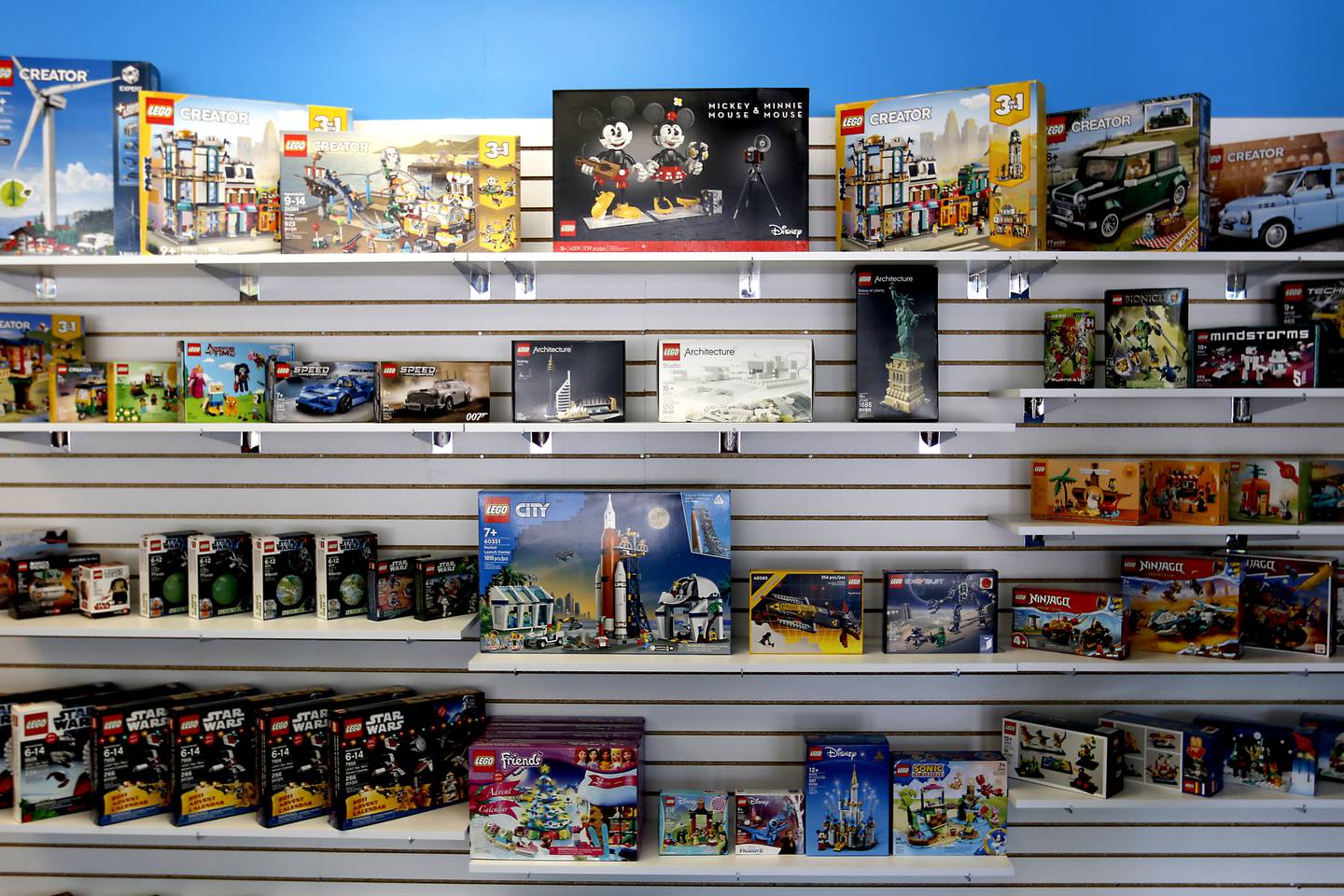 Lego on display on Thursday, June 13, 2024, at the new Bricks and Minifigs store opening in Algonquin.