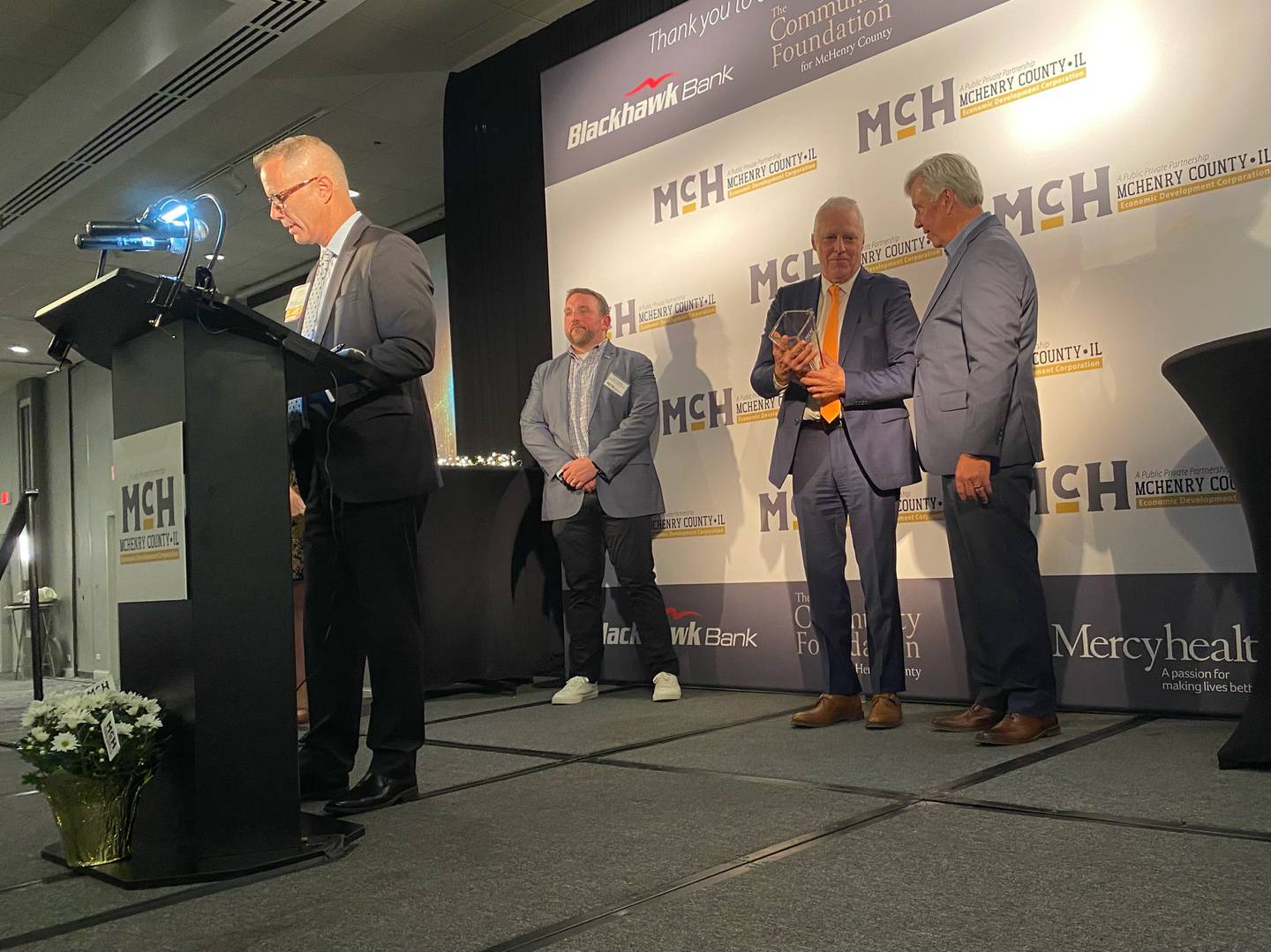 McHenry Community College was among those honored as a Business Champion at the McHenry County Economic Development Corporation's annual dinner on Tuesday, Nov. 1, 2022.