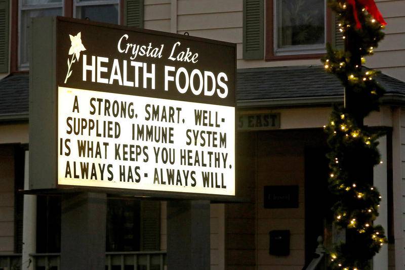 Crystal Lake Health Foods is seen Wednesday, Dec. 16, 2020, in Crystal Lake.