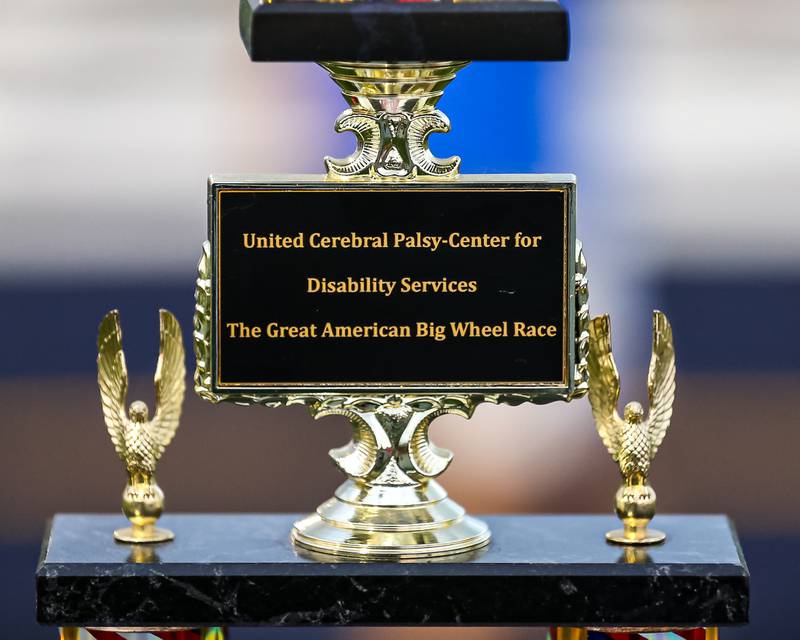 The first place trophy for the Great American Big Wheel Race.  July 22nd, 2023