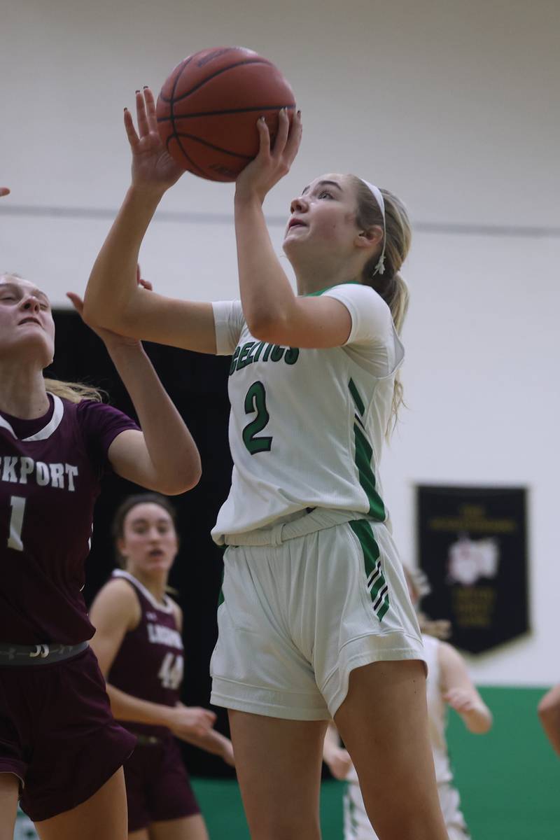 Providence’s Eilish Raines puts up a shot against Lockport.