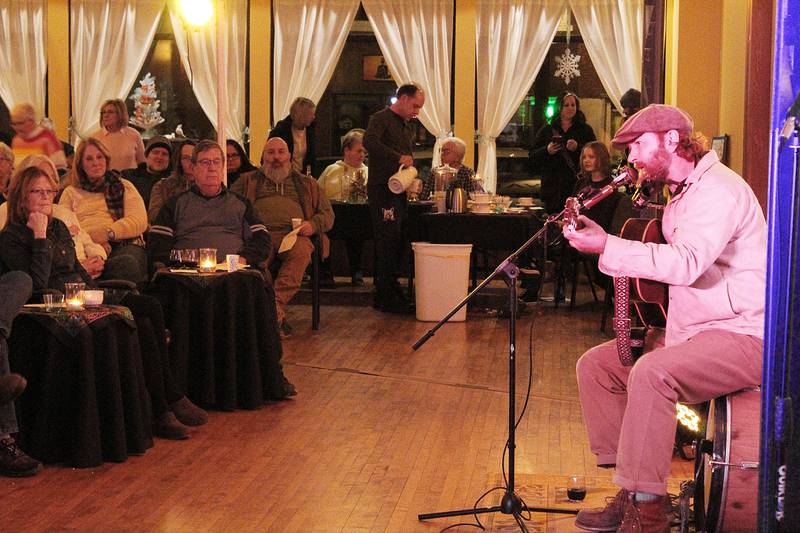 Mount Carroll musician Marques Morel performs during the Jan. 30 Live Music at the Museum concert series at the Savanna Museum and Cultural Center. Morel shared locally inspired tales through song. Go to marquesmorel.com for more information on him.