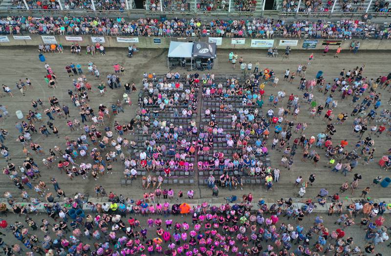 An aerial view of the crowd during the Sara Evans and Josh Turner concert on Thursday, Aug. 24, 2023 at the Bureau County Fair in Princeton.