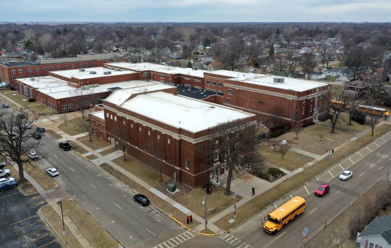 An aerial view of Streator High School Tuesday Feb. 14, 2023 in Streator.