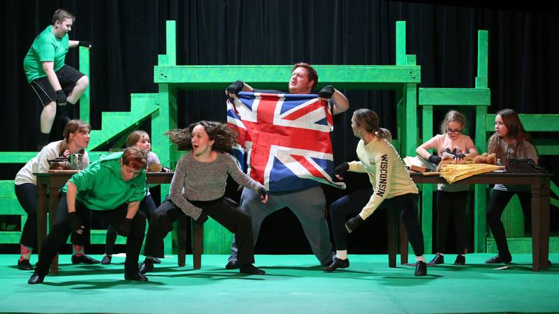 The cast of "Tarzan" acts out a scene during a rehearsal on Thursday, Jan. 16, 2025 at Stage 212 in La Salle.