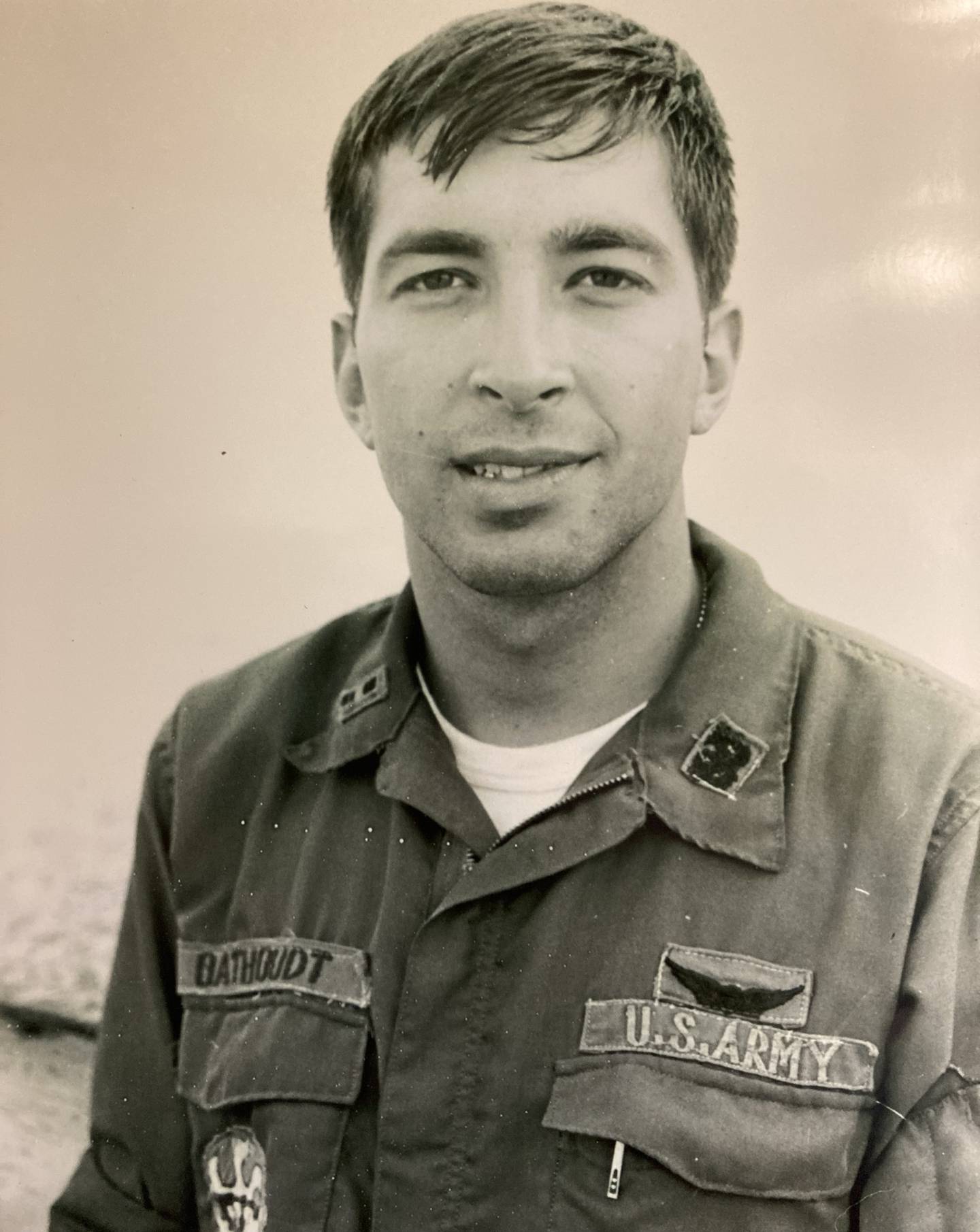 Frank C. Oathoudt served as a U.S. Army helicopter pilot during the Vietnam War in the early 1970s.