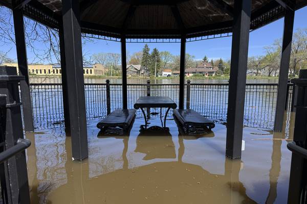 When will Fox River recede to its banks? Not for many days – if it stays dry